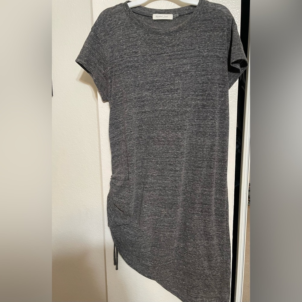 Vici Grey Drawstring Asymmetrical Hem Tunic